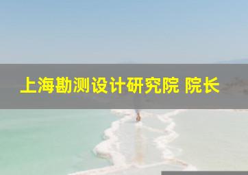 上海勘测设计研究院 院长